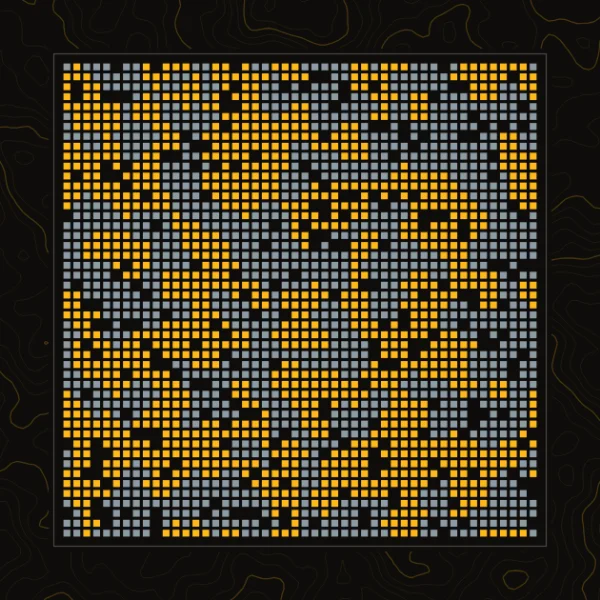A grid of gold and gray households, settled into patches of their own kind.